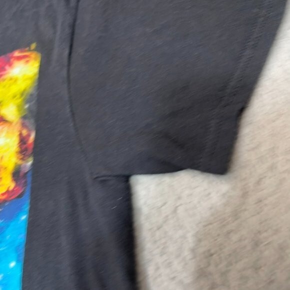 Albert Einstein Shirt Womens Medium Black Smoking Pipe‎ Galaxy Scientist Casual - Picture 5 of 14